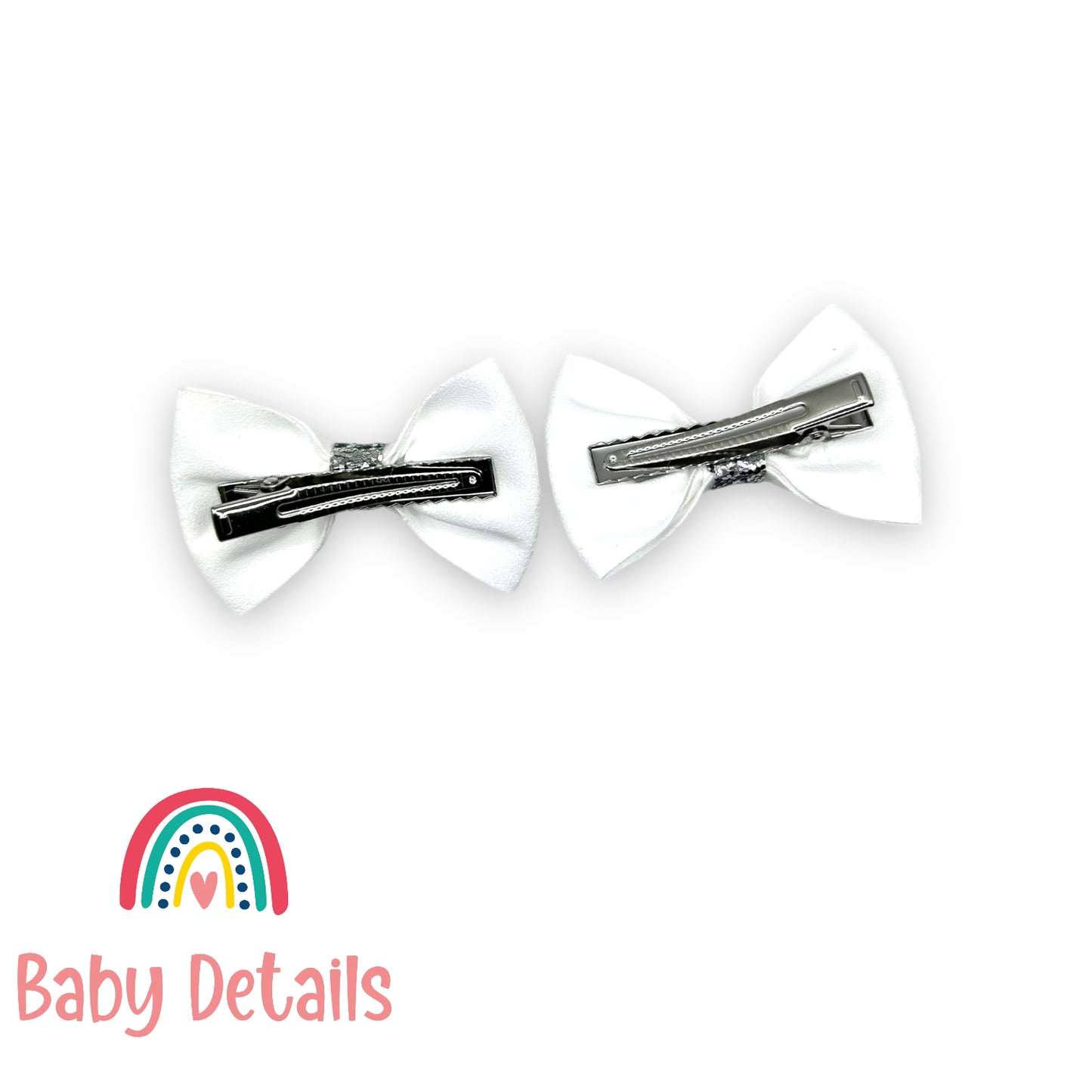 Bows with a Touch of Silver - White