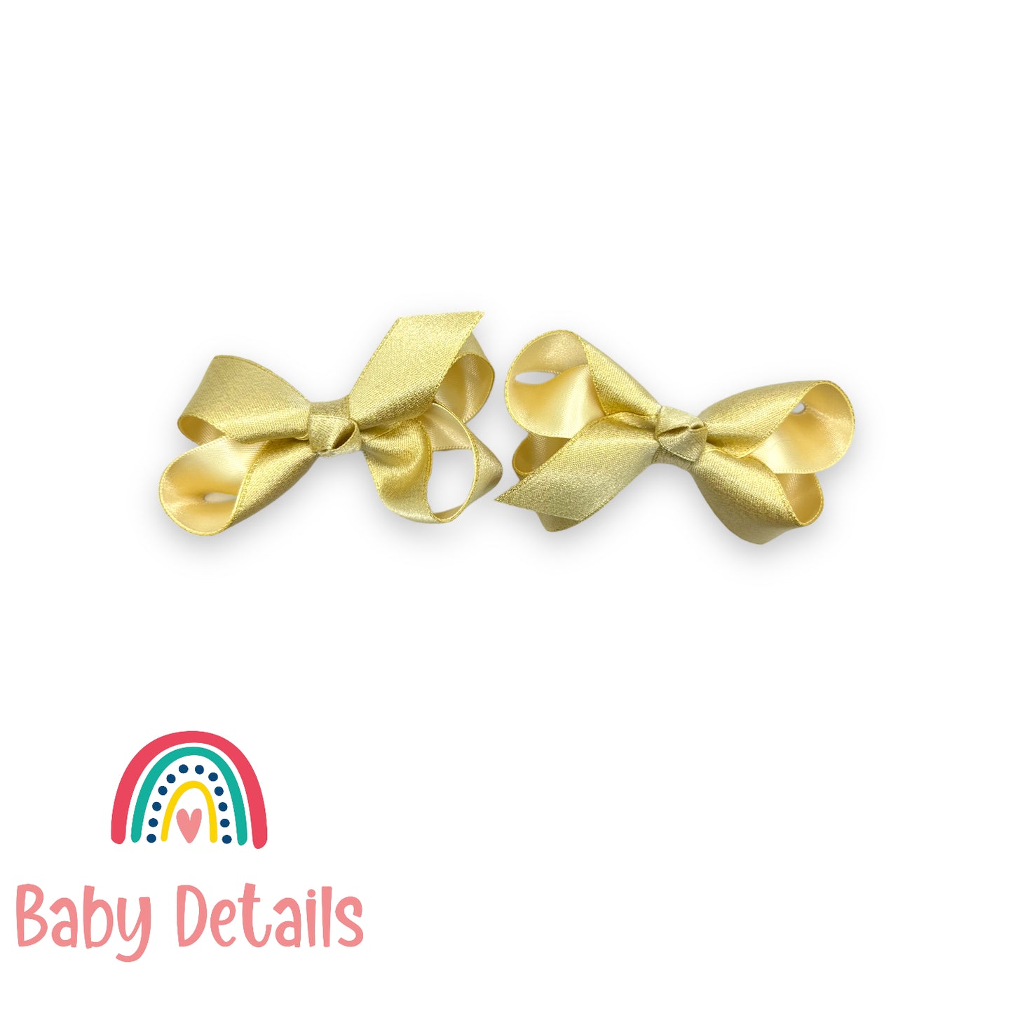 Big Bow Dark Gold Glitter Ribbon Hair Clips