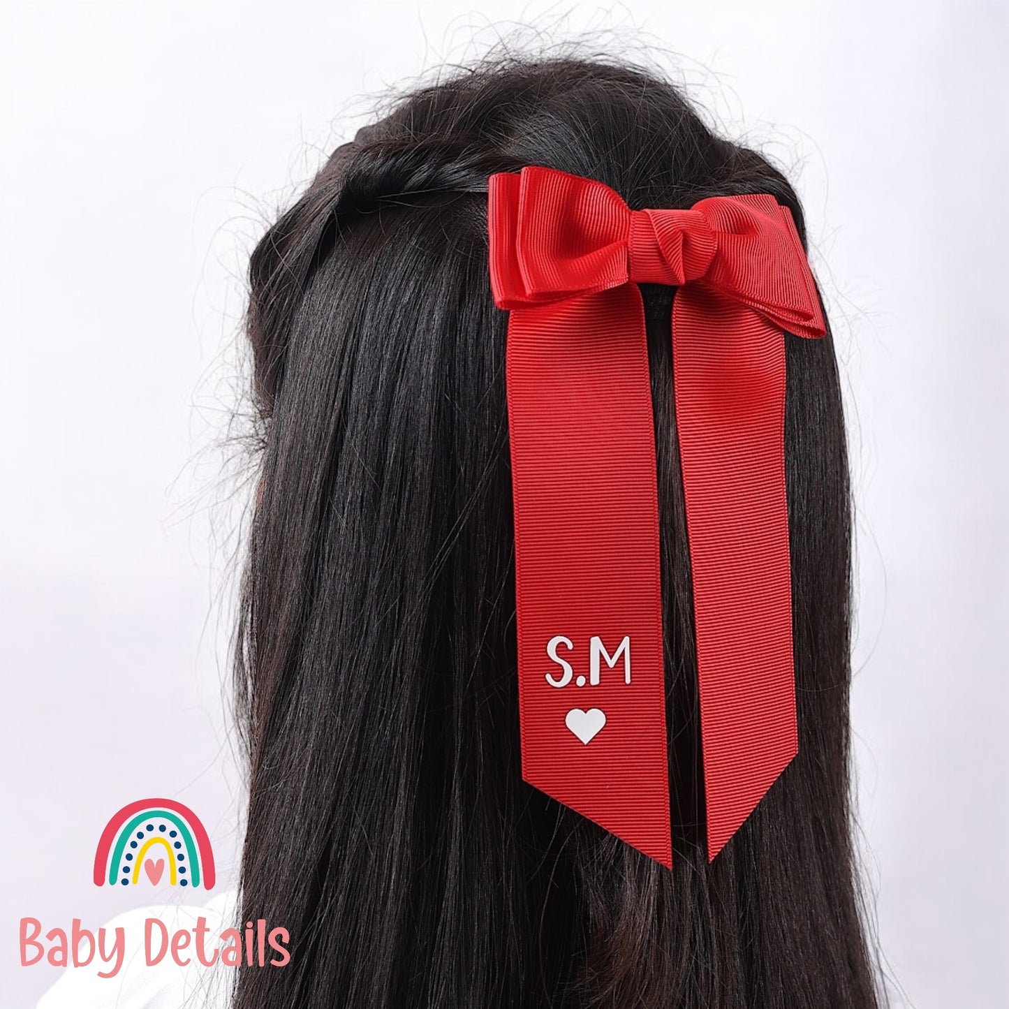 Long Simple Personalized Bow - Red