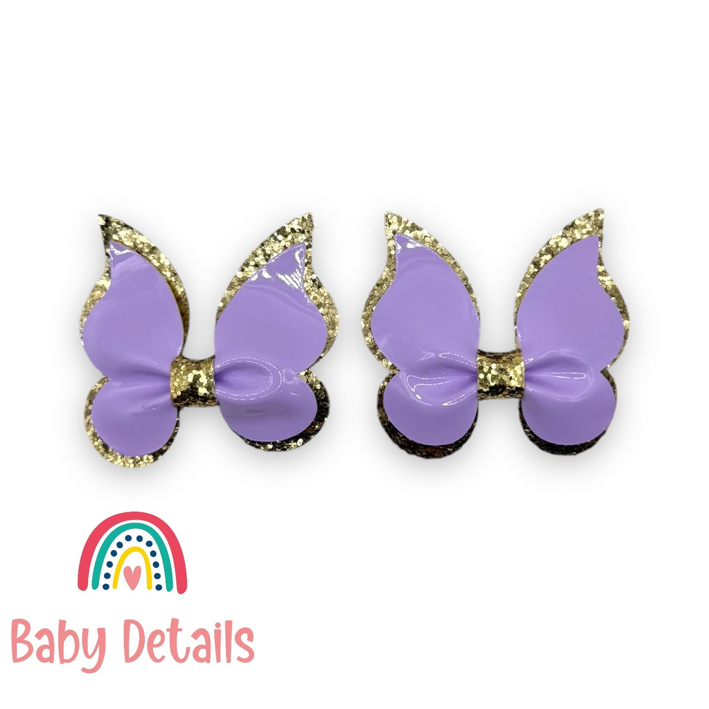 Magic Glitter Butterfly Hair Clips - Purple