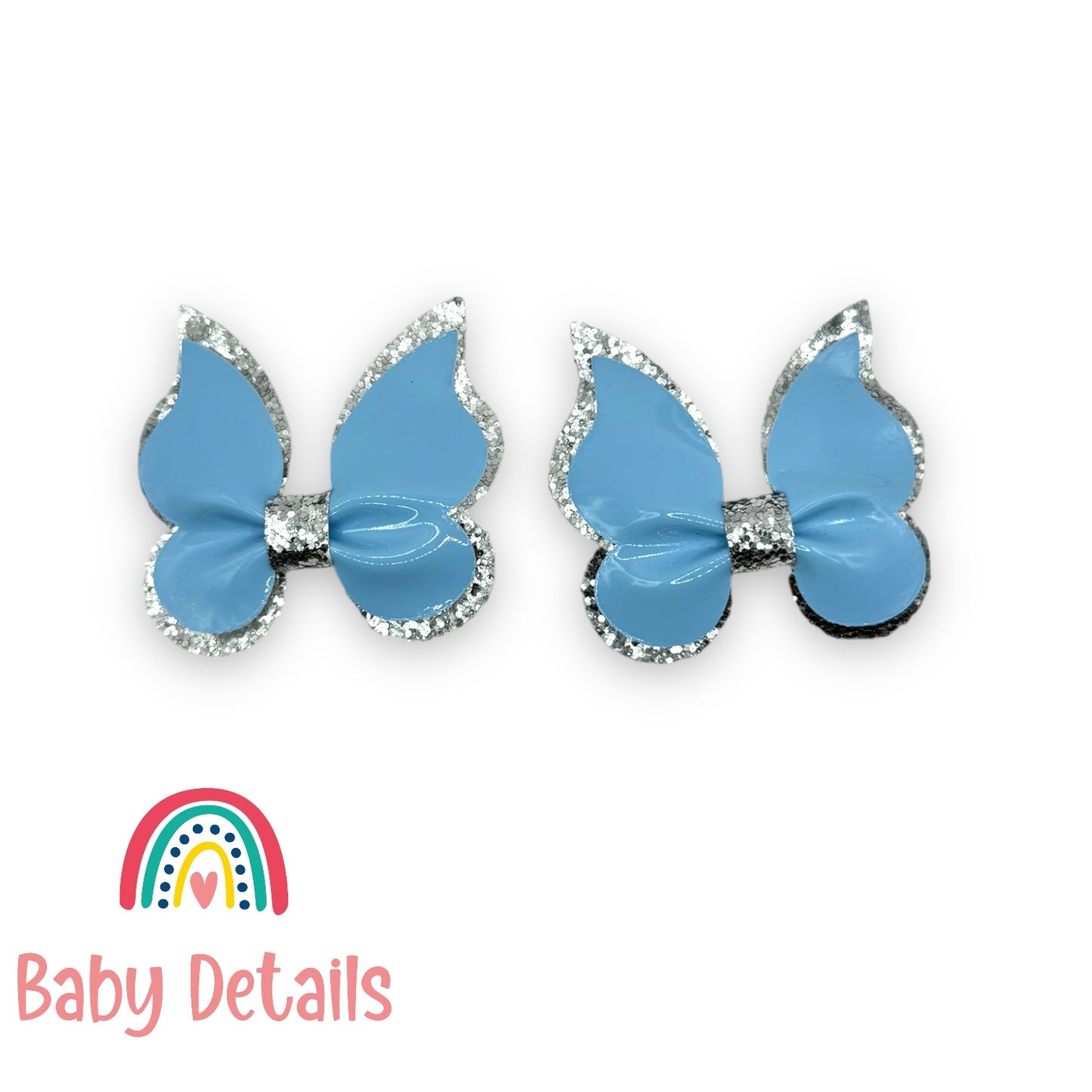 Magic Glitter Butterfly Hair Clips - Blue