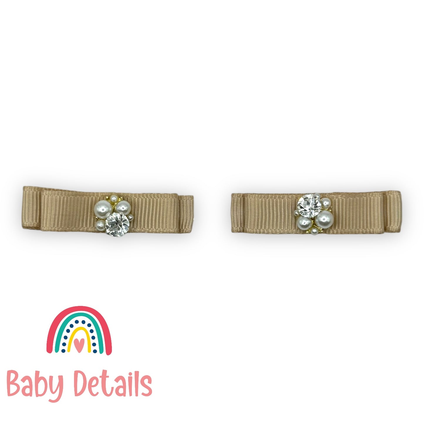 Set of 2 joyful Gem Clips - Beige