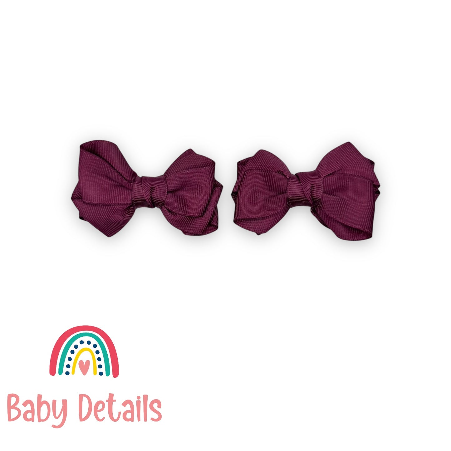 Set of 2 Layers Hair Clip - Burgundy