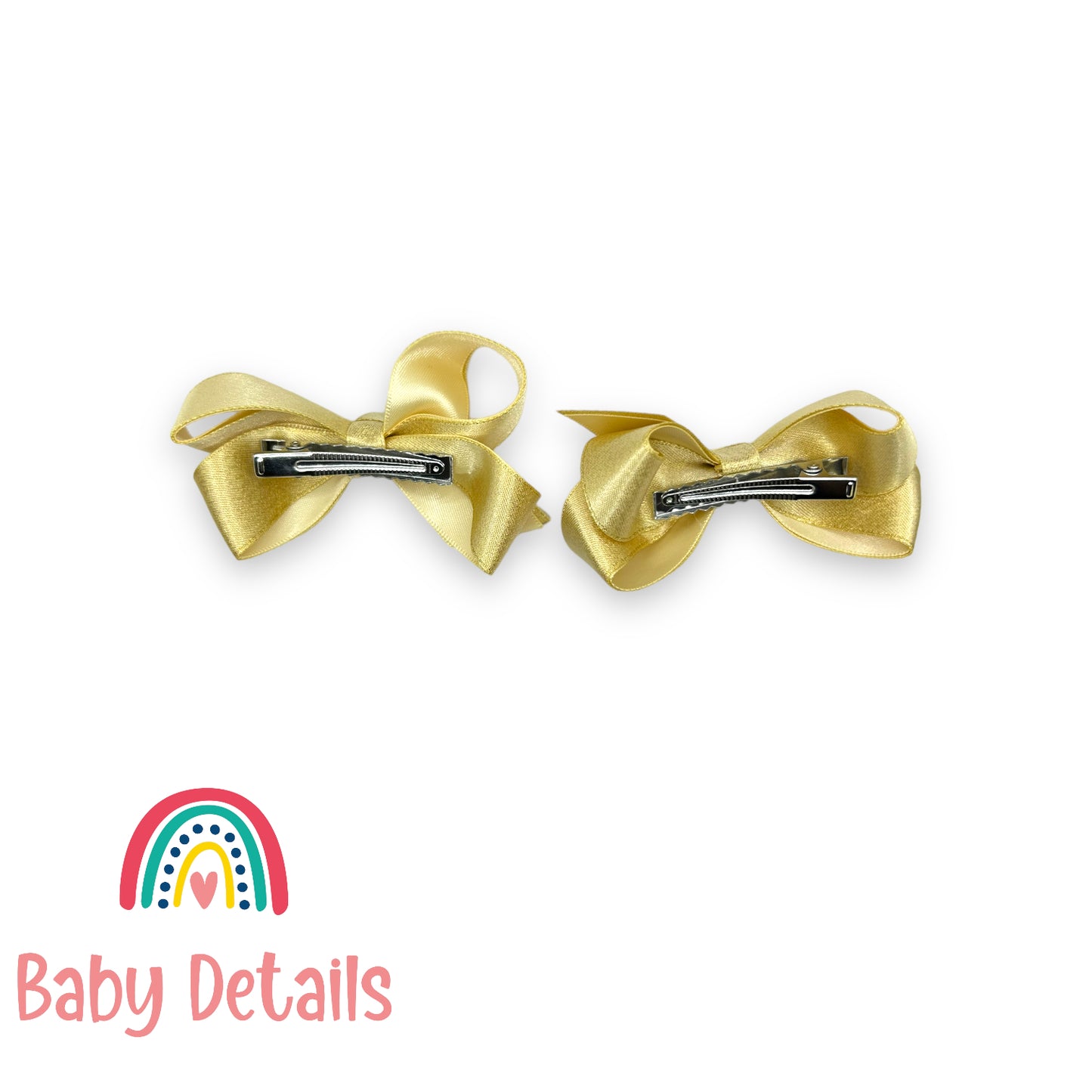 Big Bow Dark Gold Glitter Ribbon Hair Clips