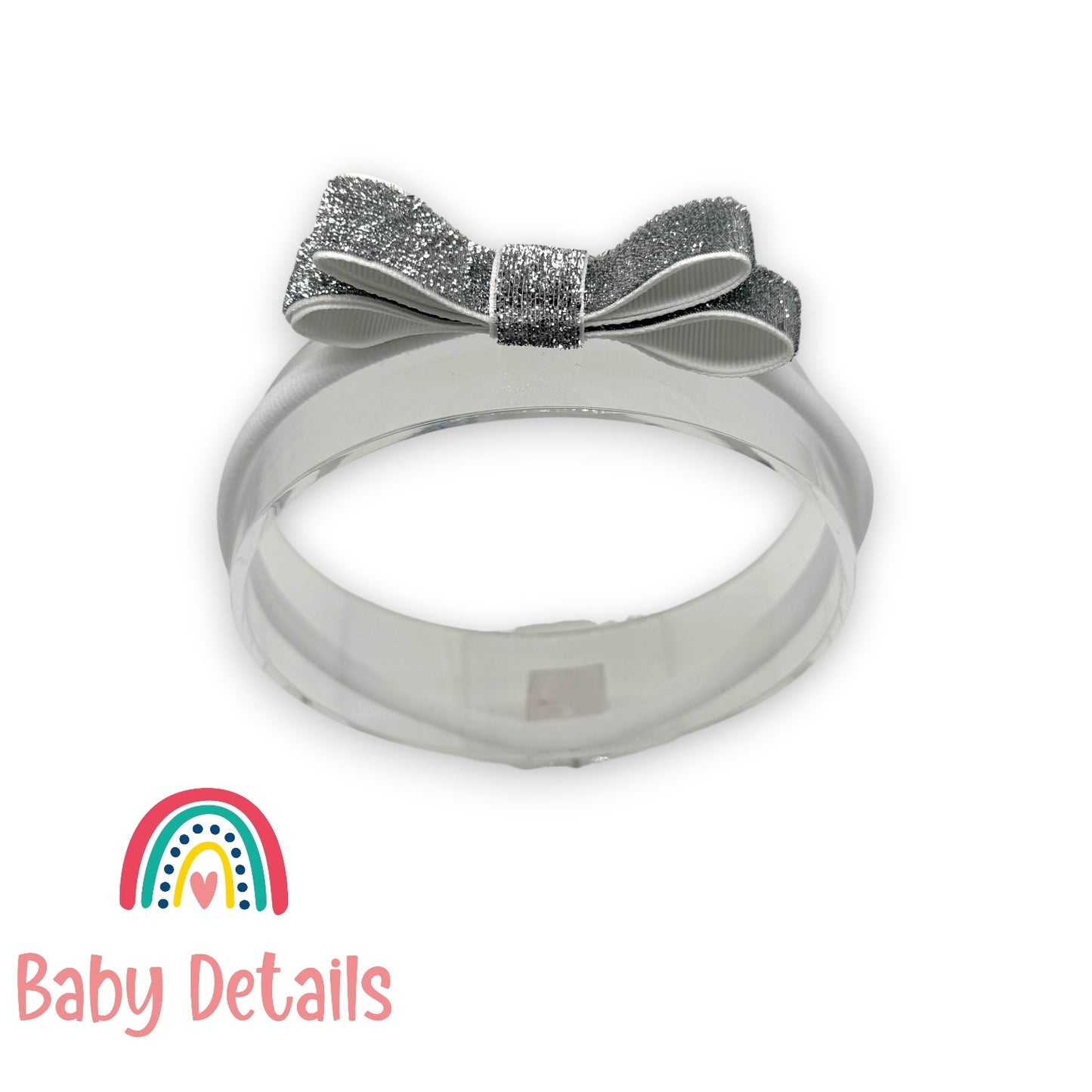 Shiny Ribbon Toddler Headband - Silver