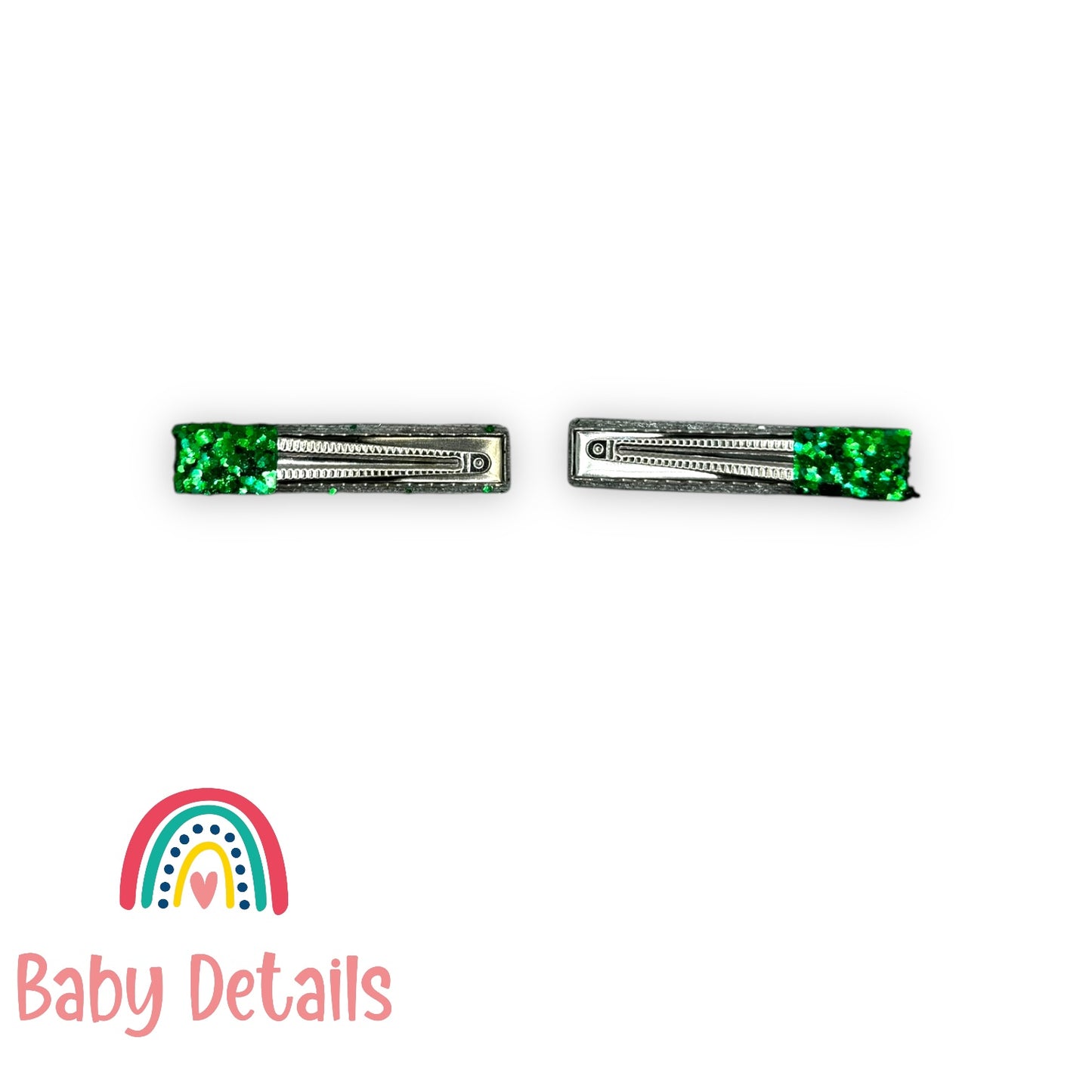 مشابك شعر لامعة - خضراء