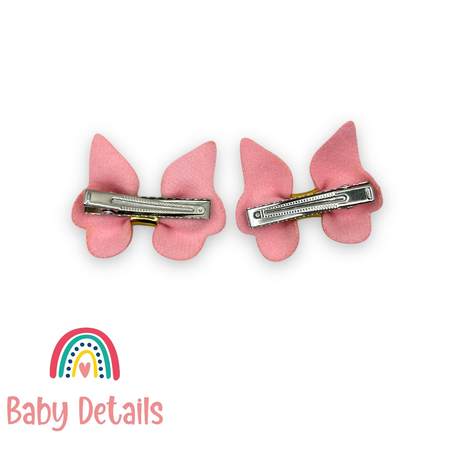 Set of 2 Vibrant Butterfly Clips - Pink