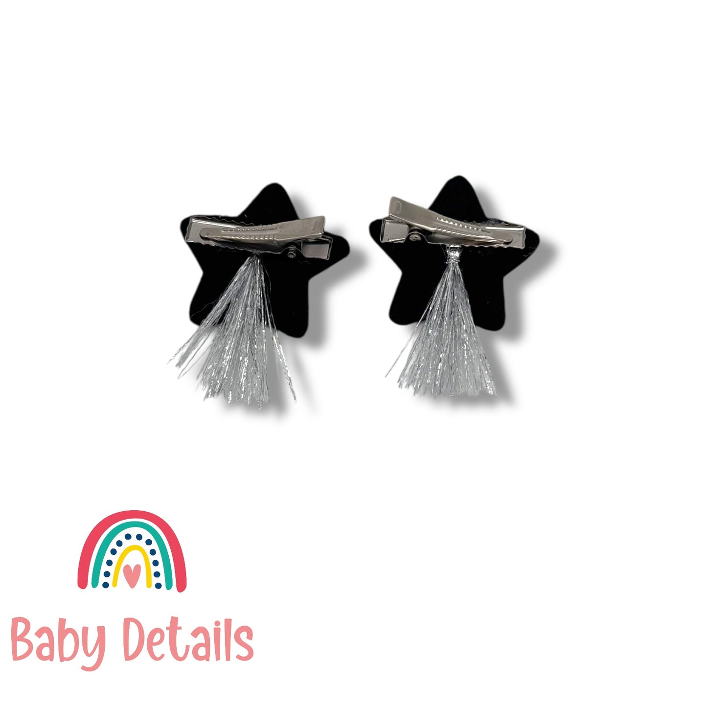 Gold Shinning Star Clips with Silver threads