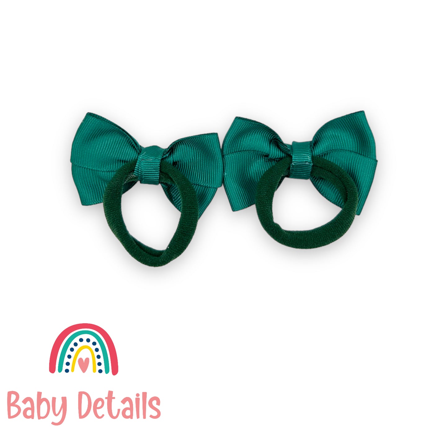 Set of 2 classic hair ties - Dark Green