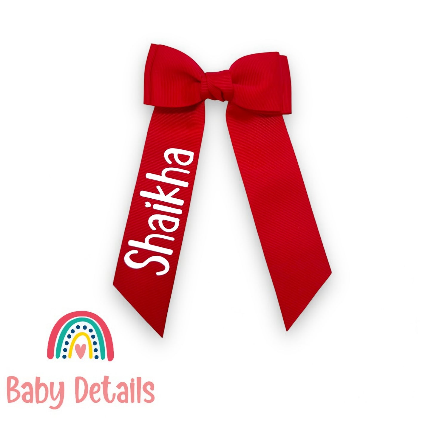 Long Simple Personalized Bow - Red