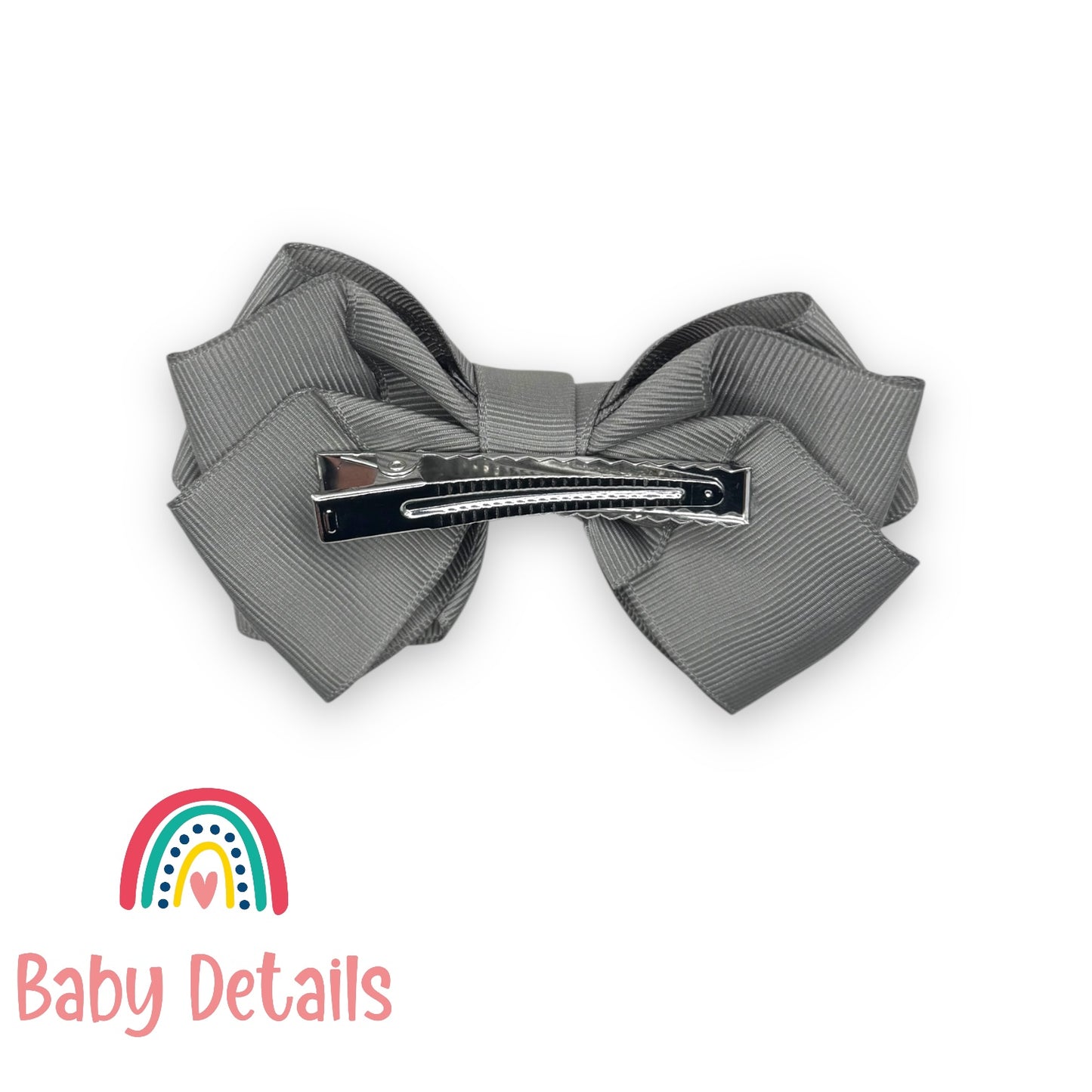 Big Bow Layers Hair Clip - Dark Grey