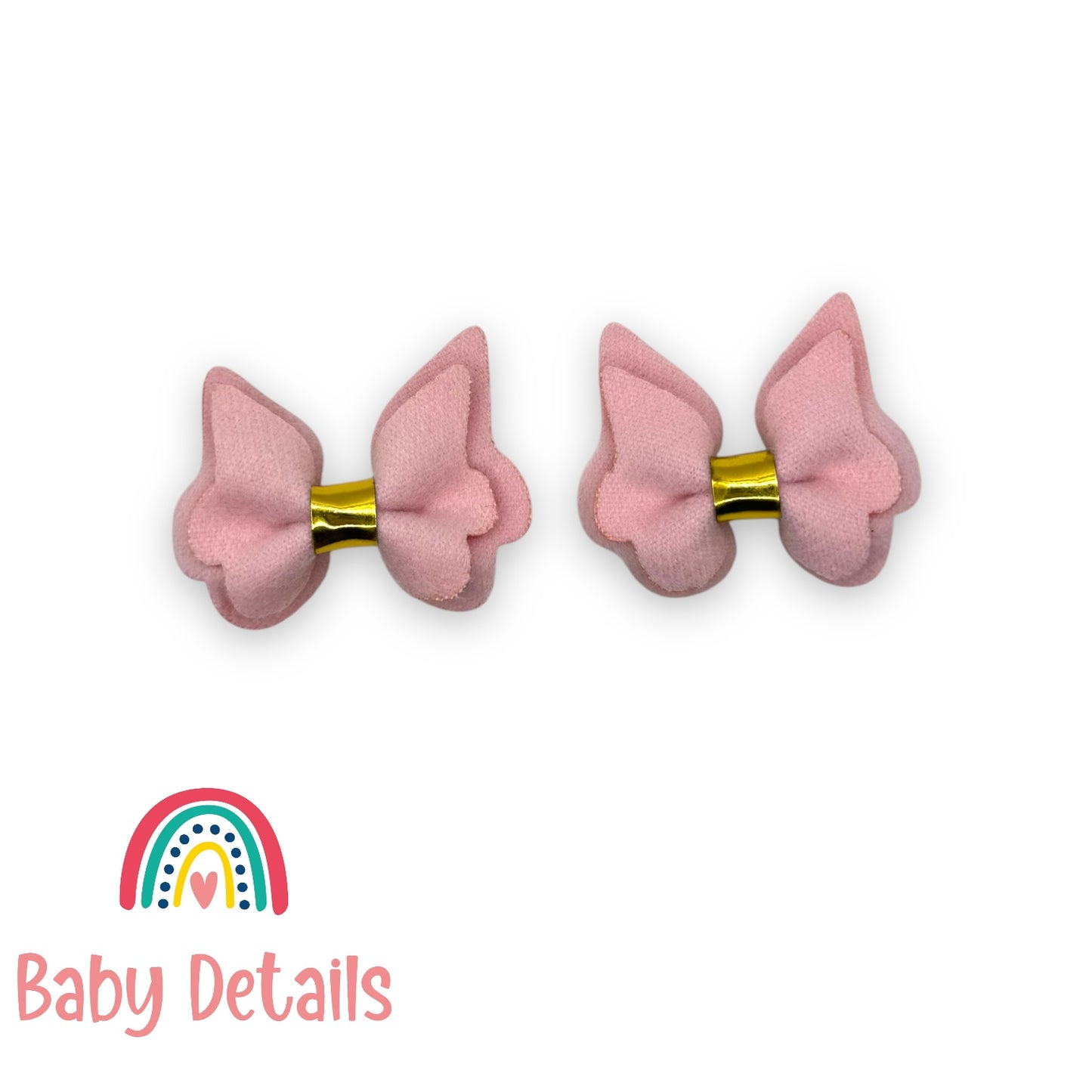 Set of 2 Vibrant Butterfly Clips - Light Pink