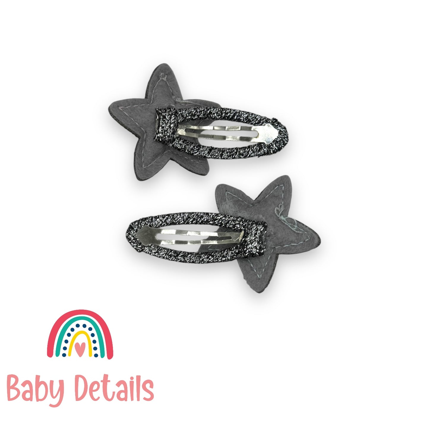 Stars snap clips - Silver