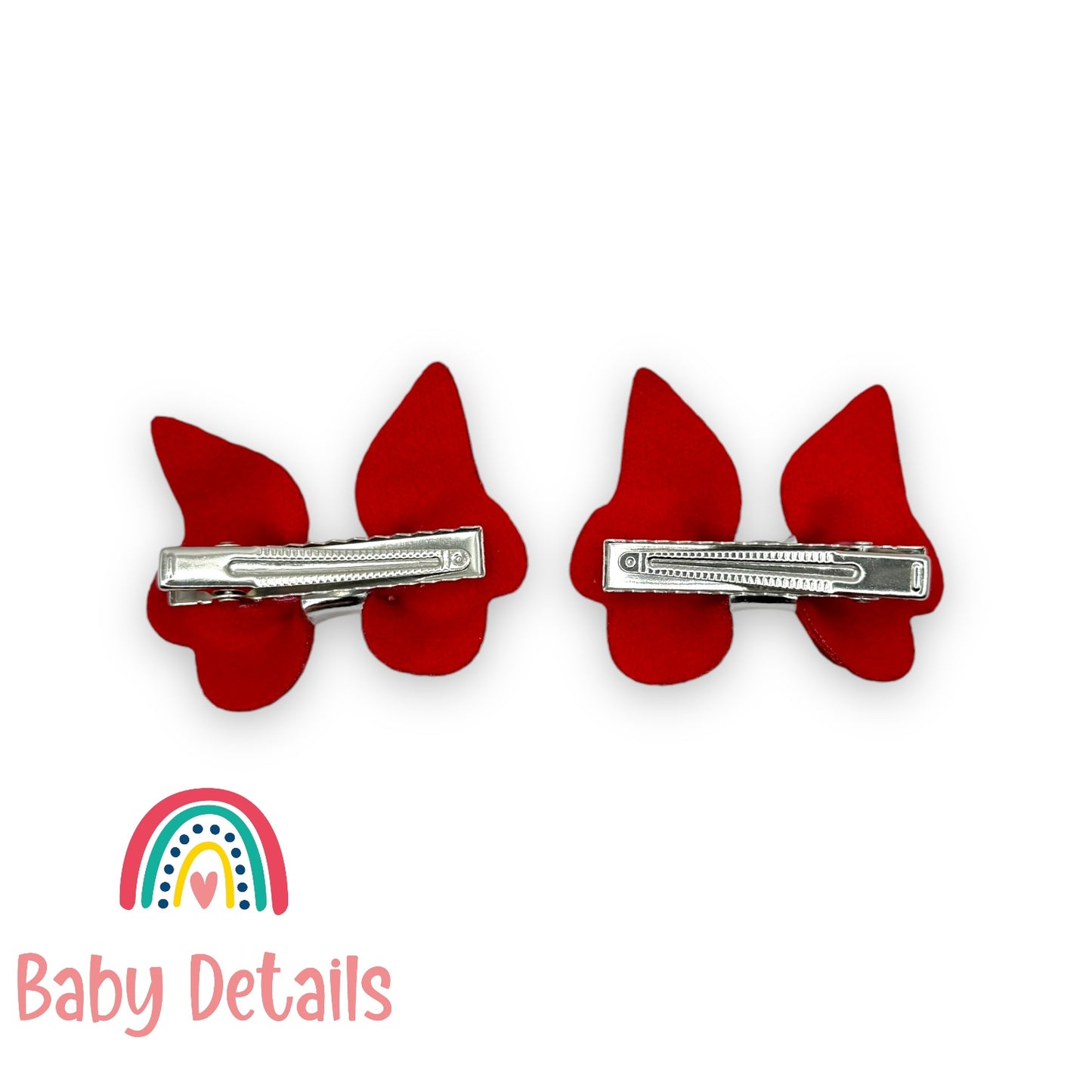 Set of 2 Vibrant Butterfly Clips - Red