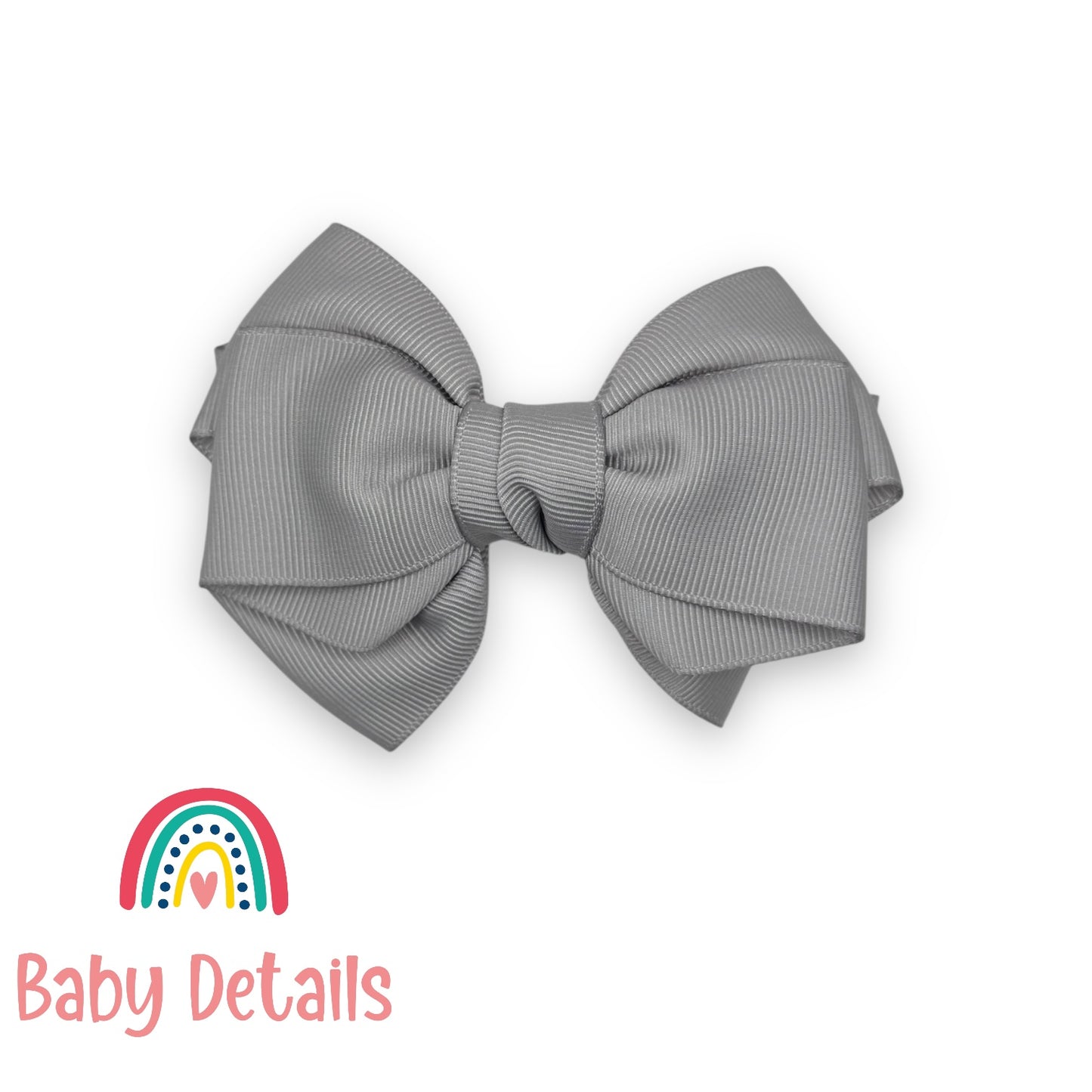 Big Bow Layers Hair Clip - Light Grey