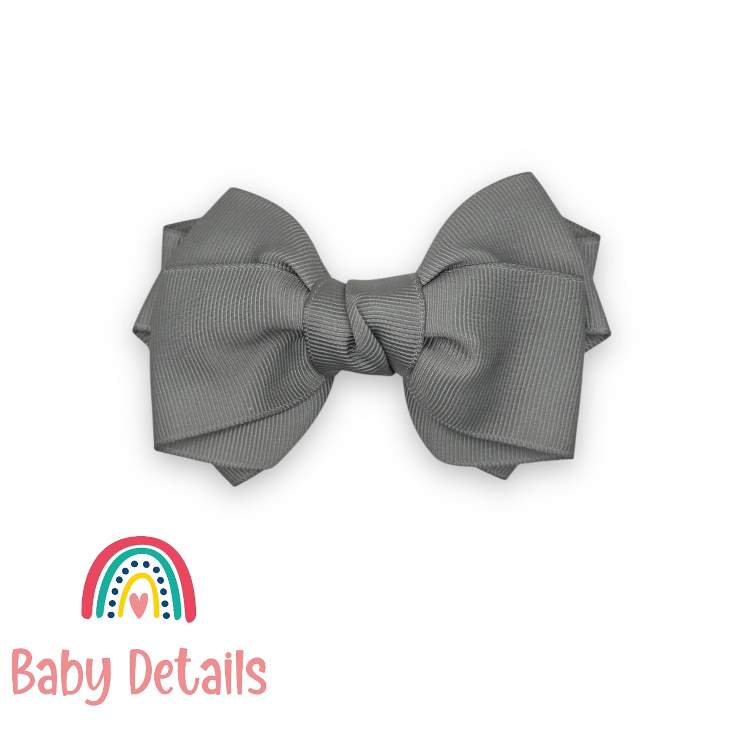 Big Bow Layers Hair Clip - Dark Grey