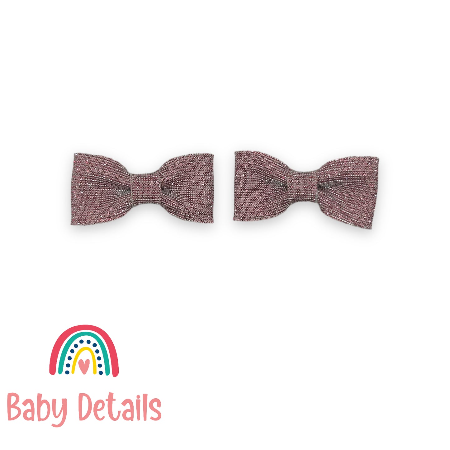 Set of 2 Mini Fabric Hair Clips - Red