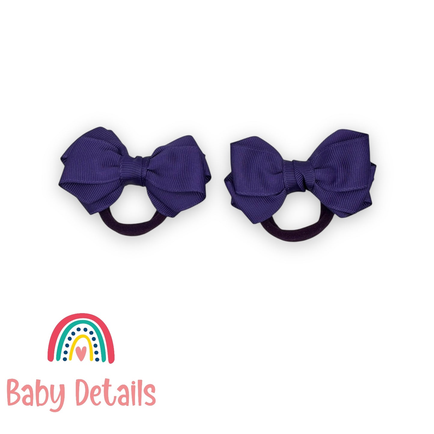 Set of 2 Layers Hair Ties - Dark Purple