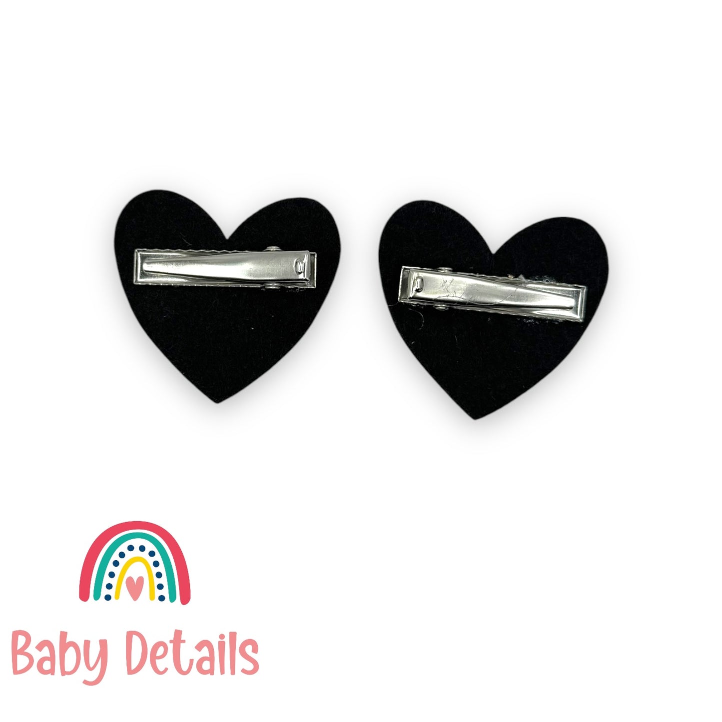 Set of 2 Heart Clips - Rainbow