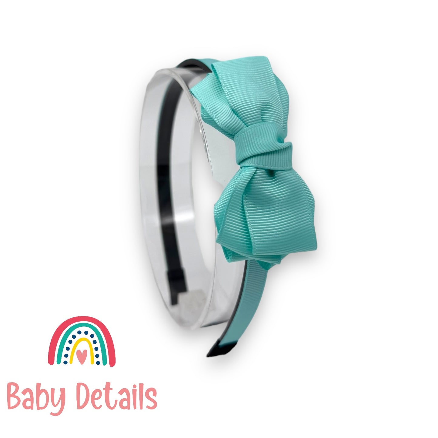 Headband with Layered Bow - Aqua Green