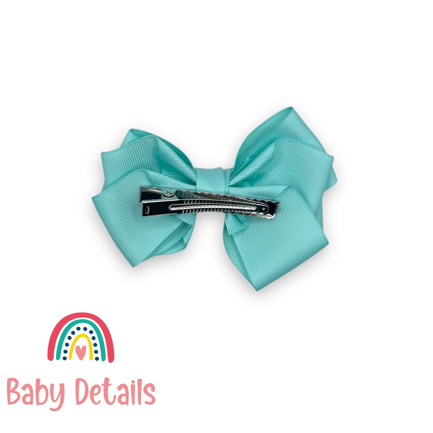 Big Bow Layers Hair Clip - Aqua Green