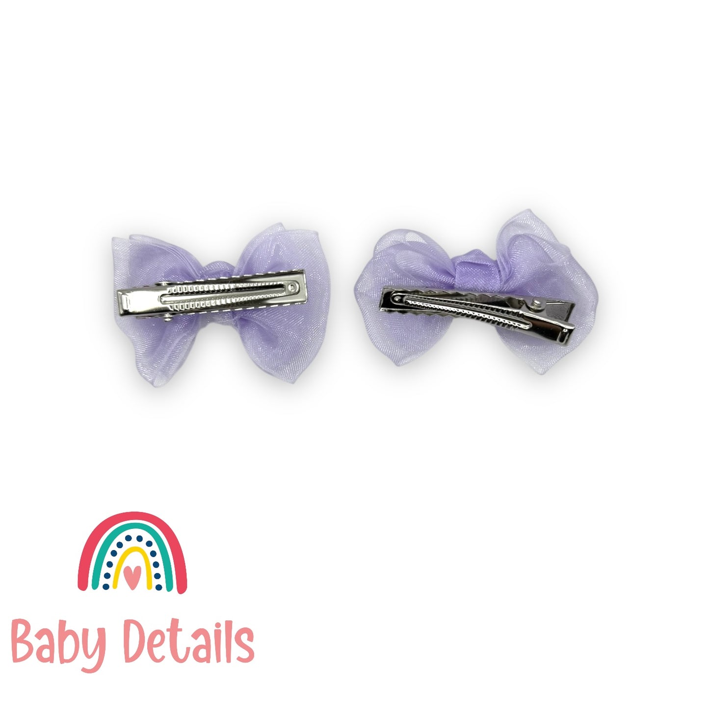 مشابك شعر أورجانزا بلمعة ناعمة - بنفسجي