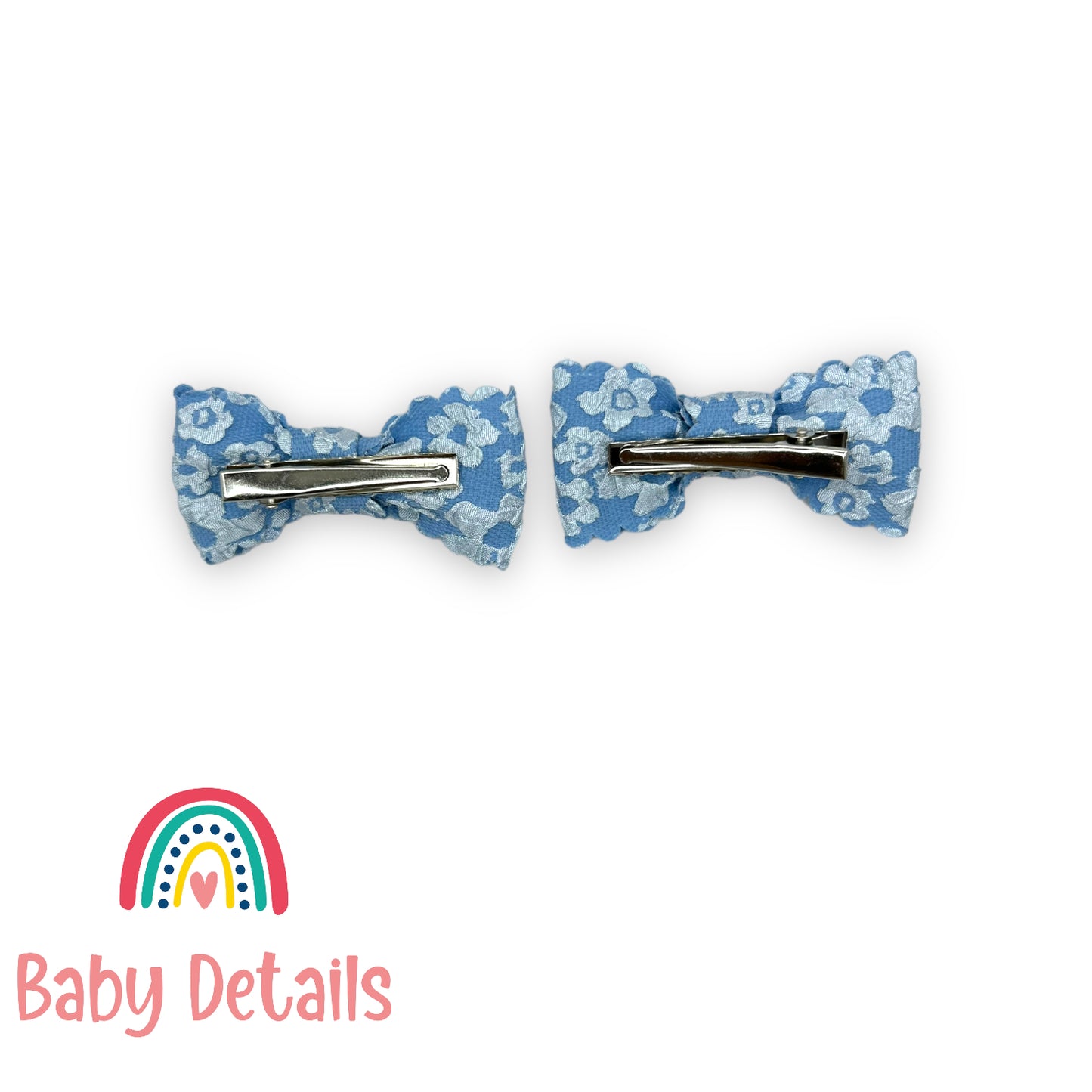 Set of 2 floral hair clips - Blue