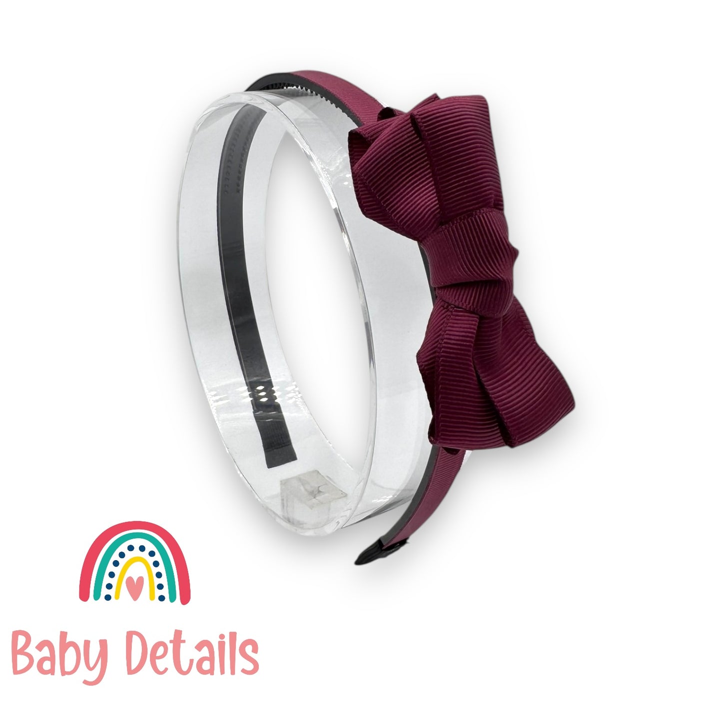 Headband with Layered Bow - Burgundy