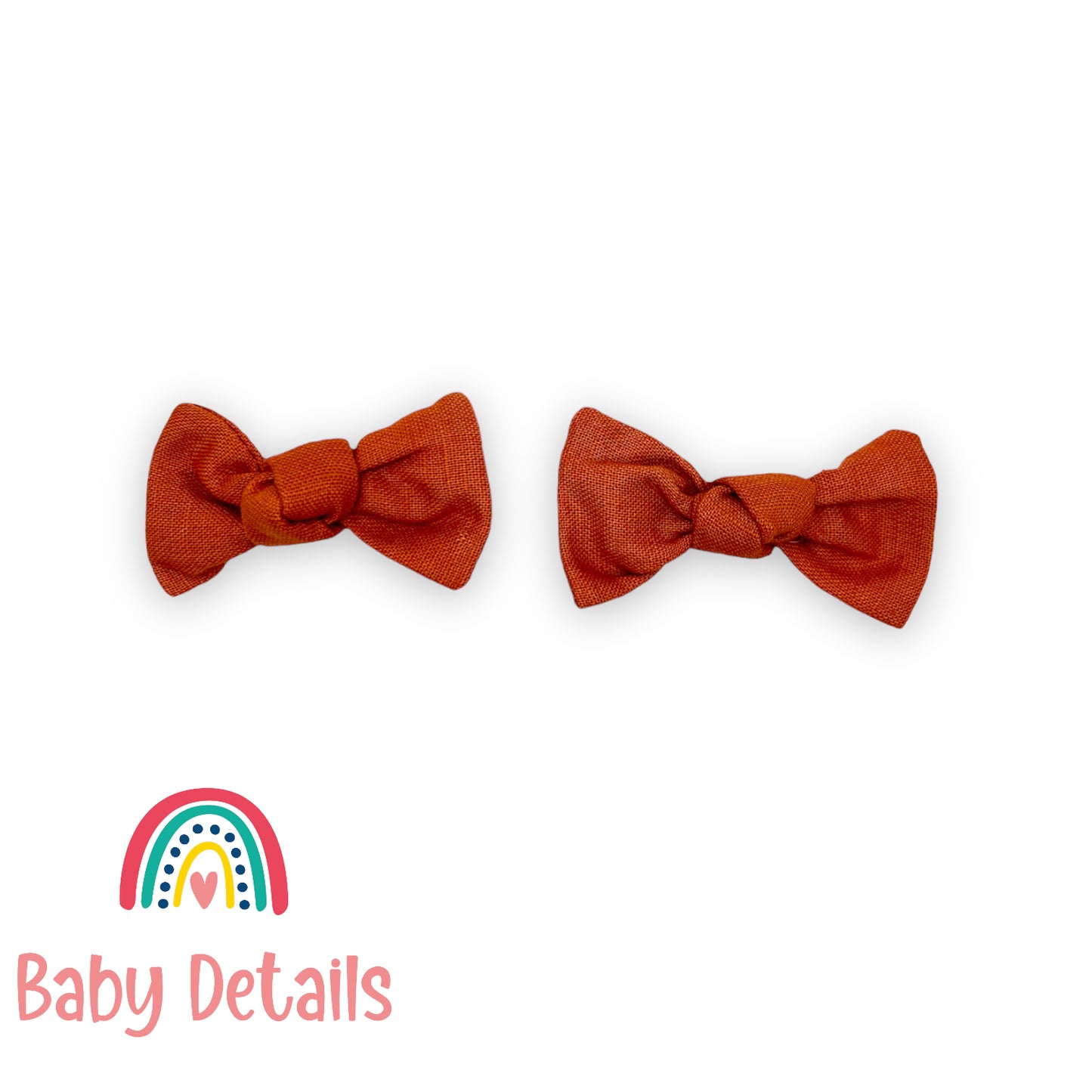 knotted Linen Hair Clips - Orange