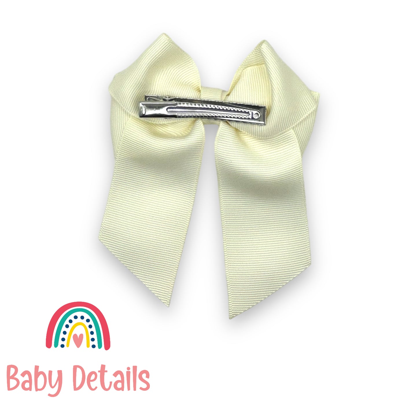 Bow with tail hair clip - Ivory