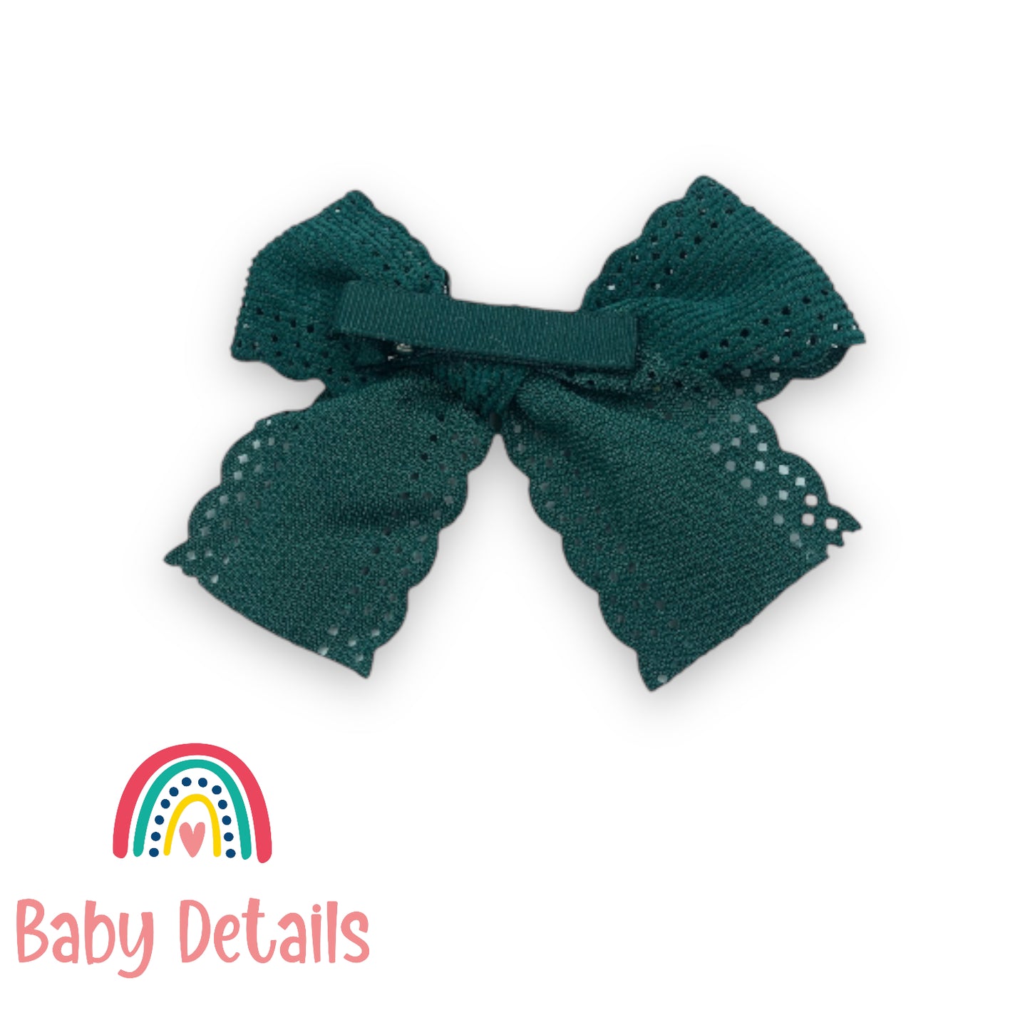 Velvet Bow Hair Clip Dark Green
