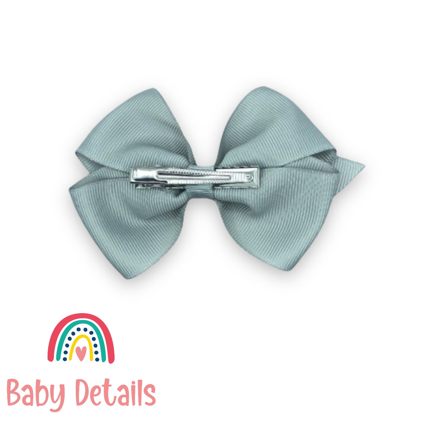 Double light grey big bow hair clip