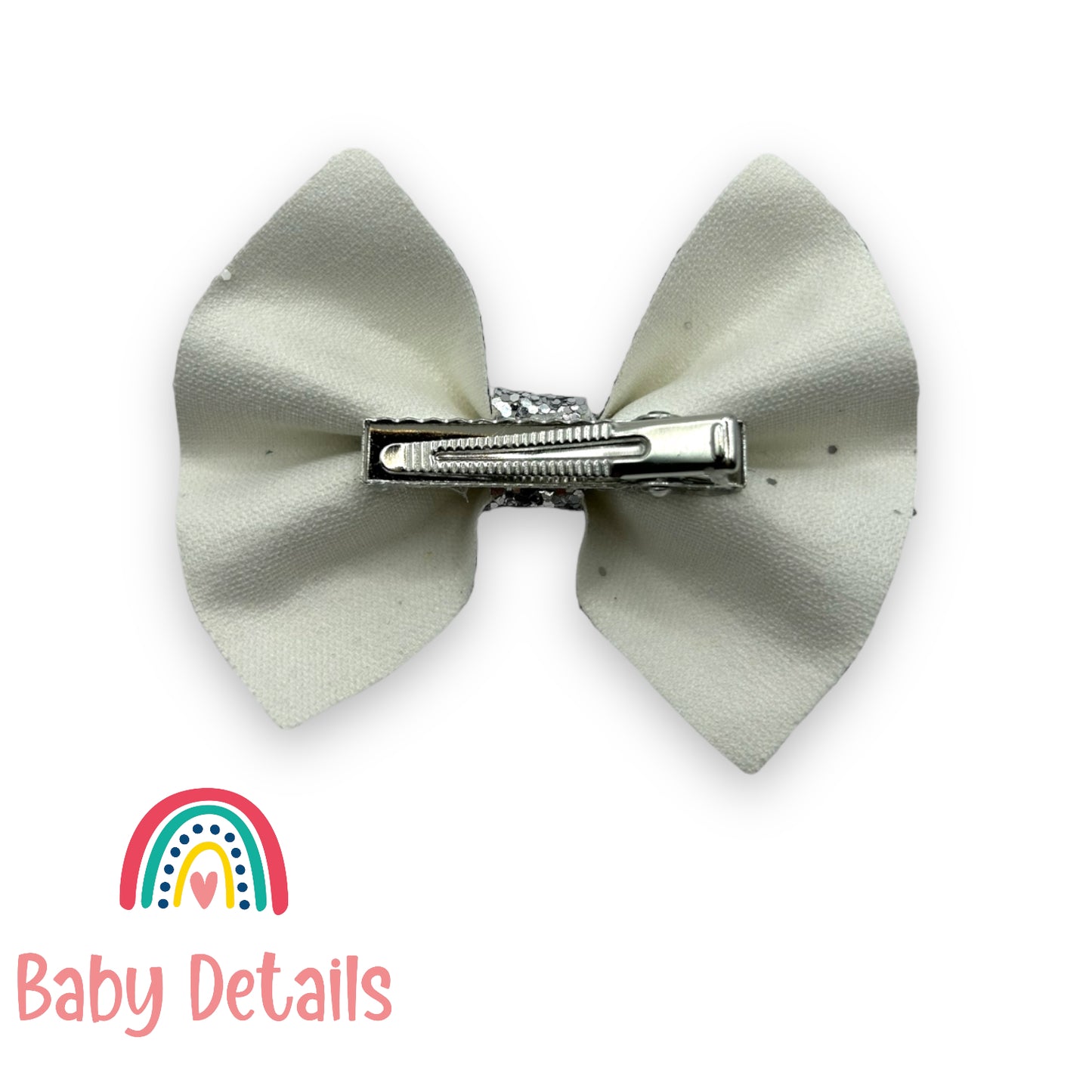 Big Bow Glitter Hair Clip - Silver