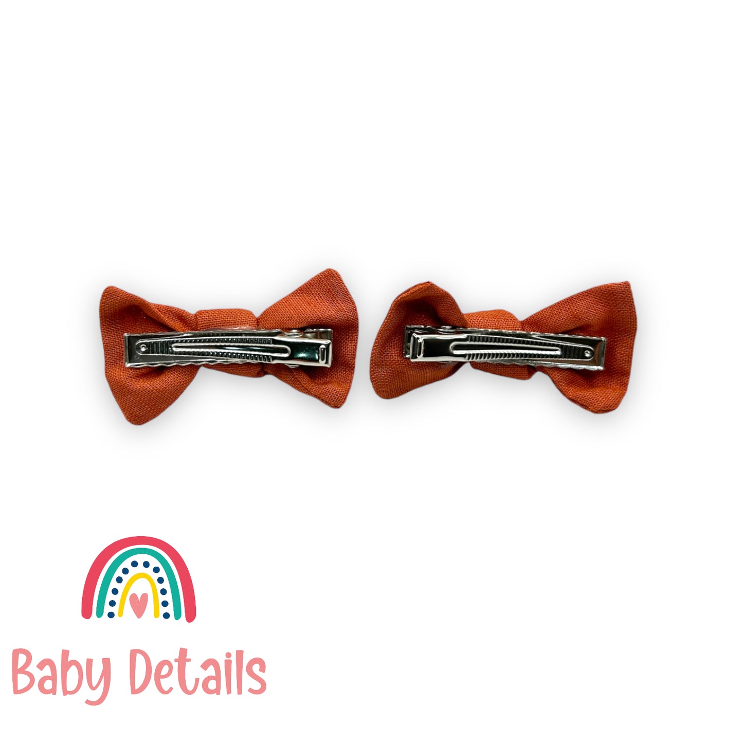 knotted Linen Hair Clips - Orange