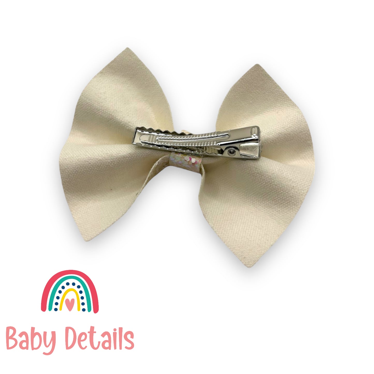 Big Bow Glitter Hair Clip - Pearl