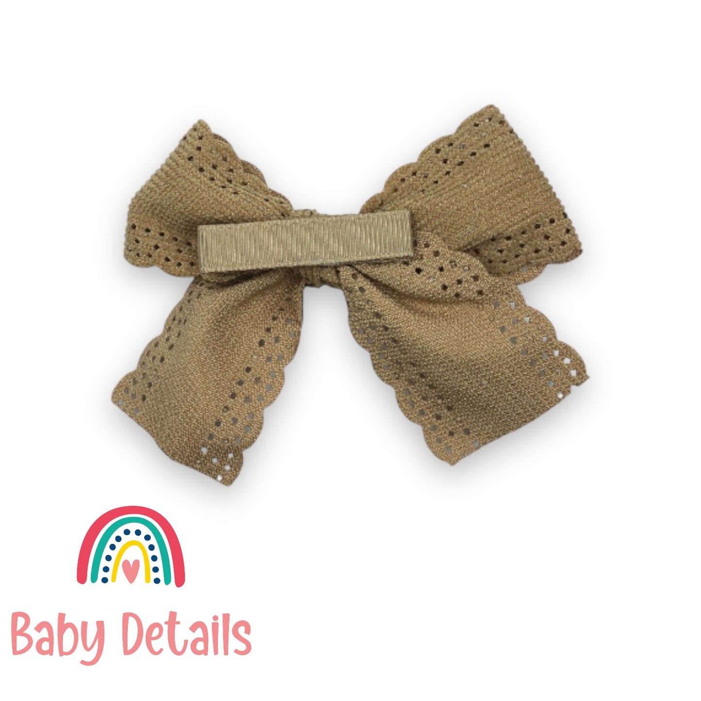 Velvet Bow Hair Clip Beige