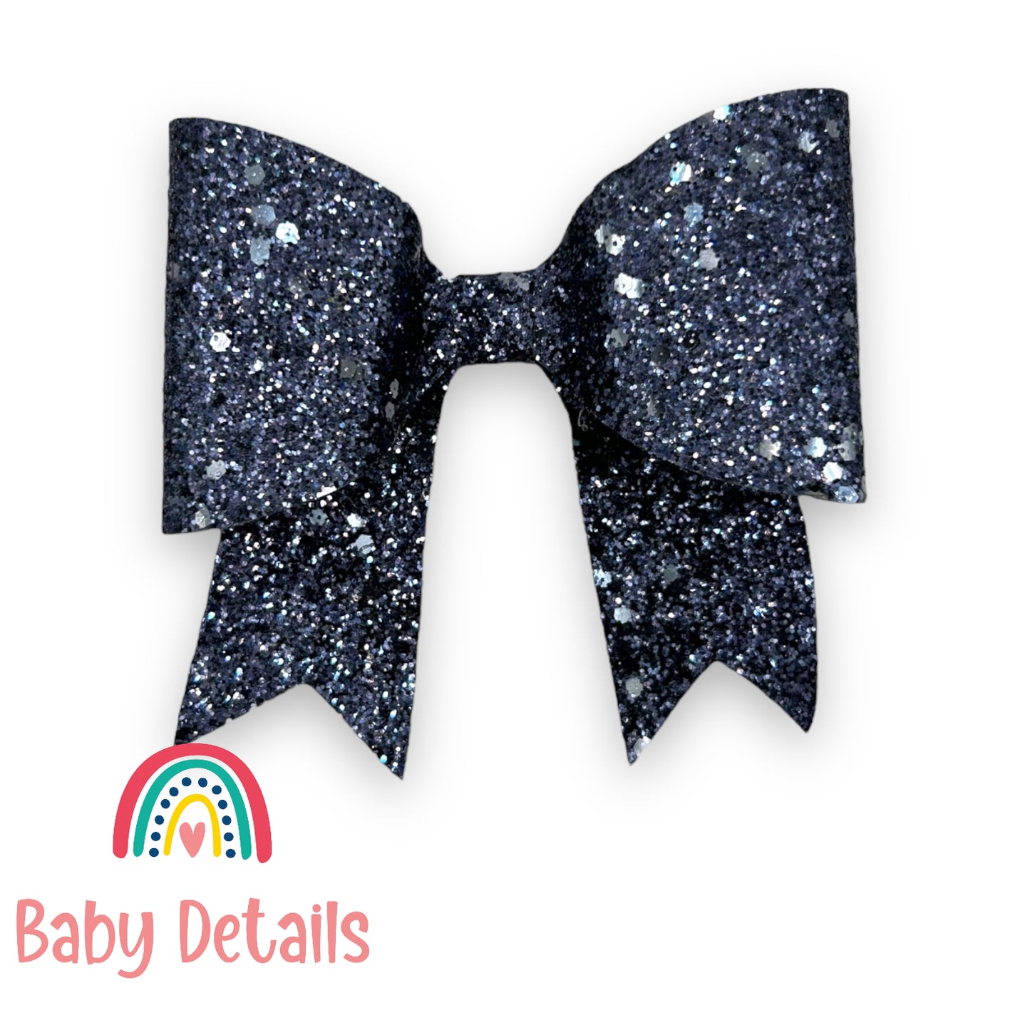 Special Bow Glitter Hair Clip - Dark Navy Blue