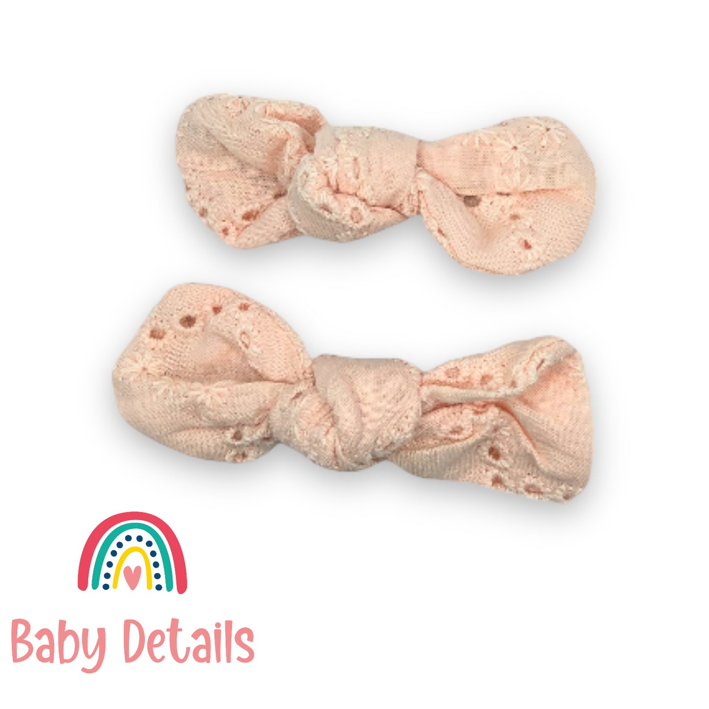 lace hair clips - Peach