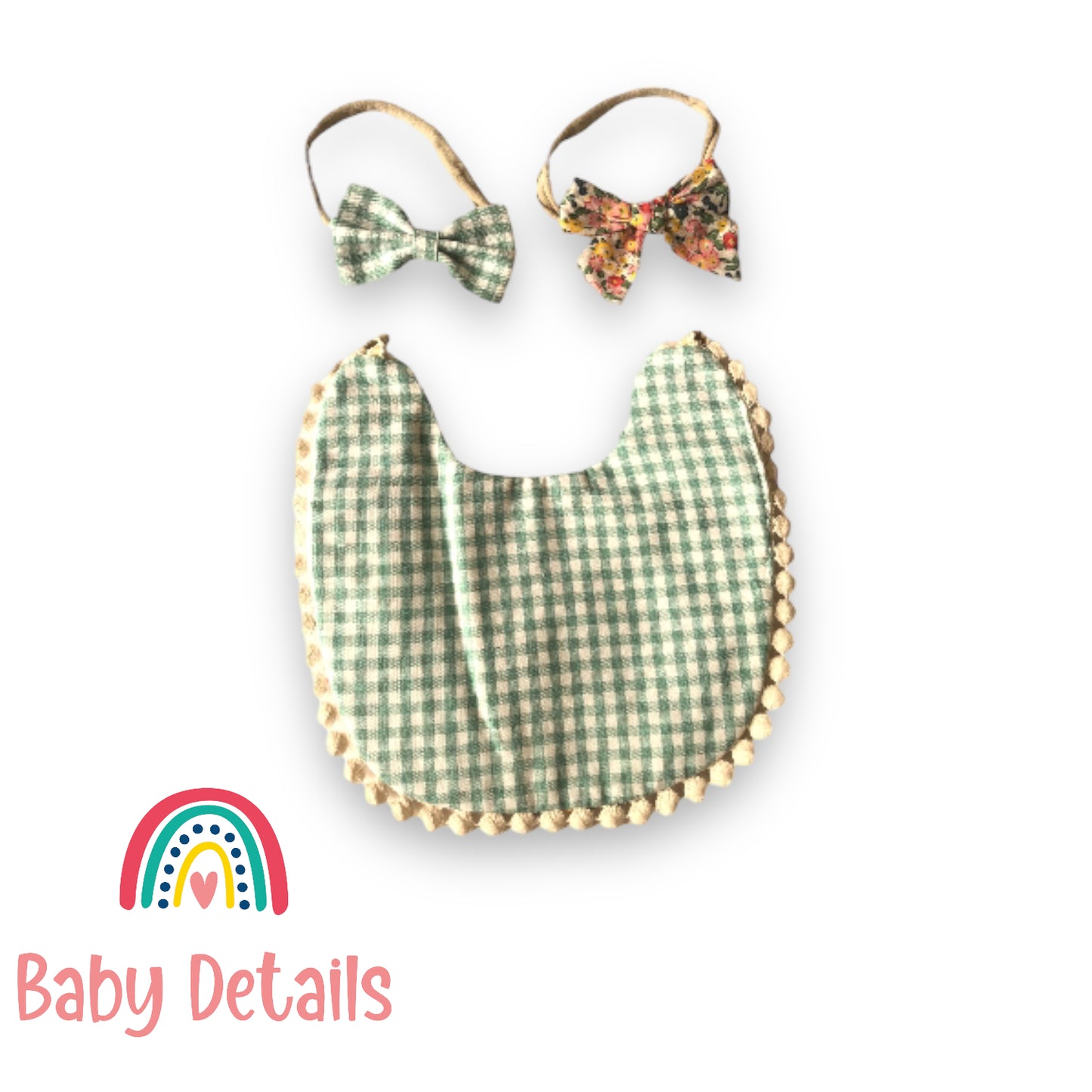 Set of double sided bib and headbands - Floral 3