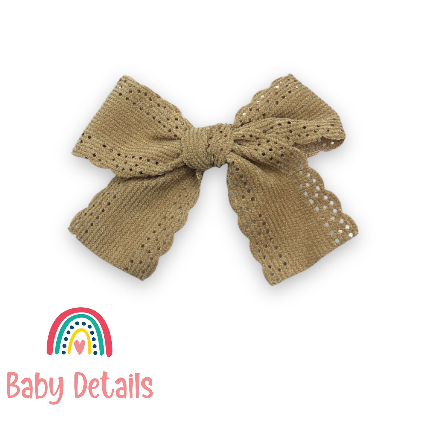 Velvet Bow Hair Clip Beige