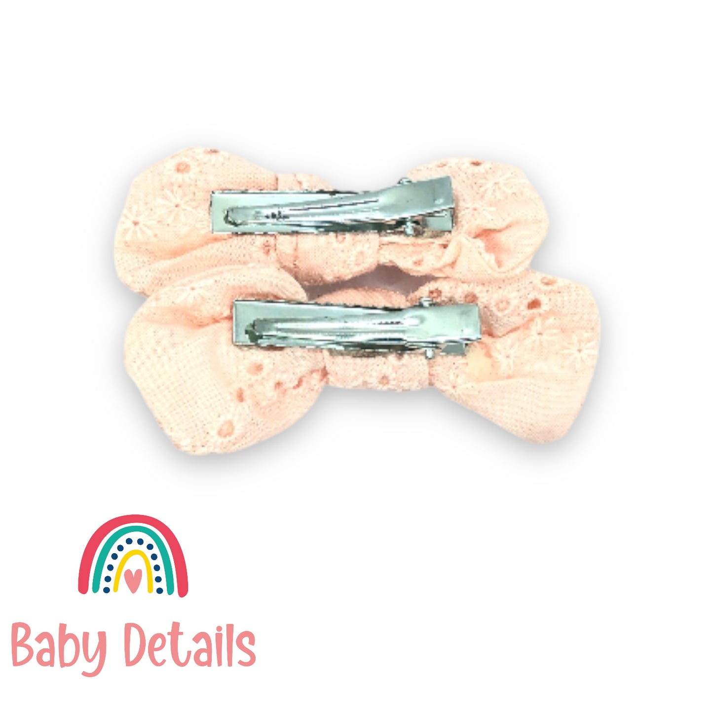 lace hair clips - Peach