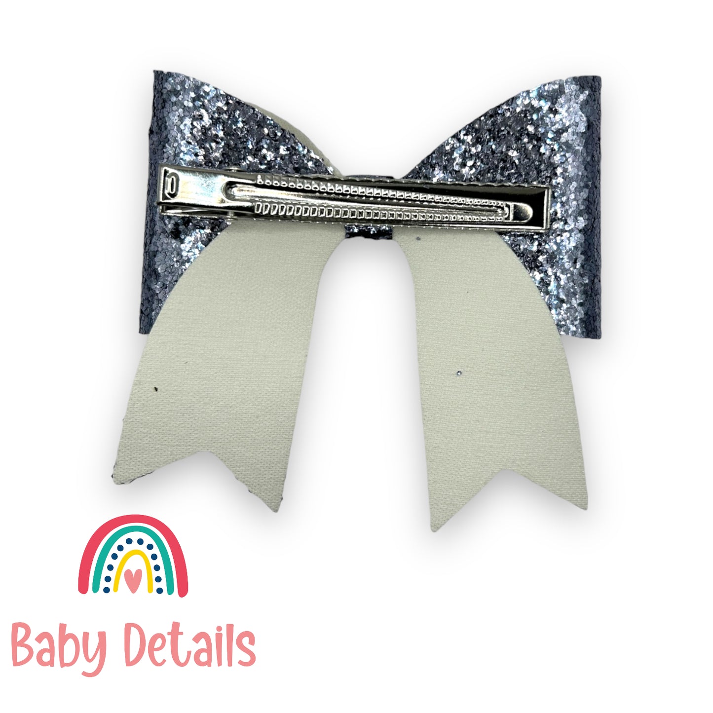 Special Bow Glitter Hair Clip - Silver