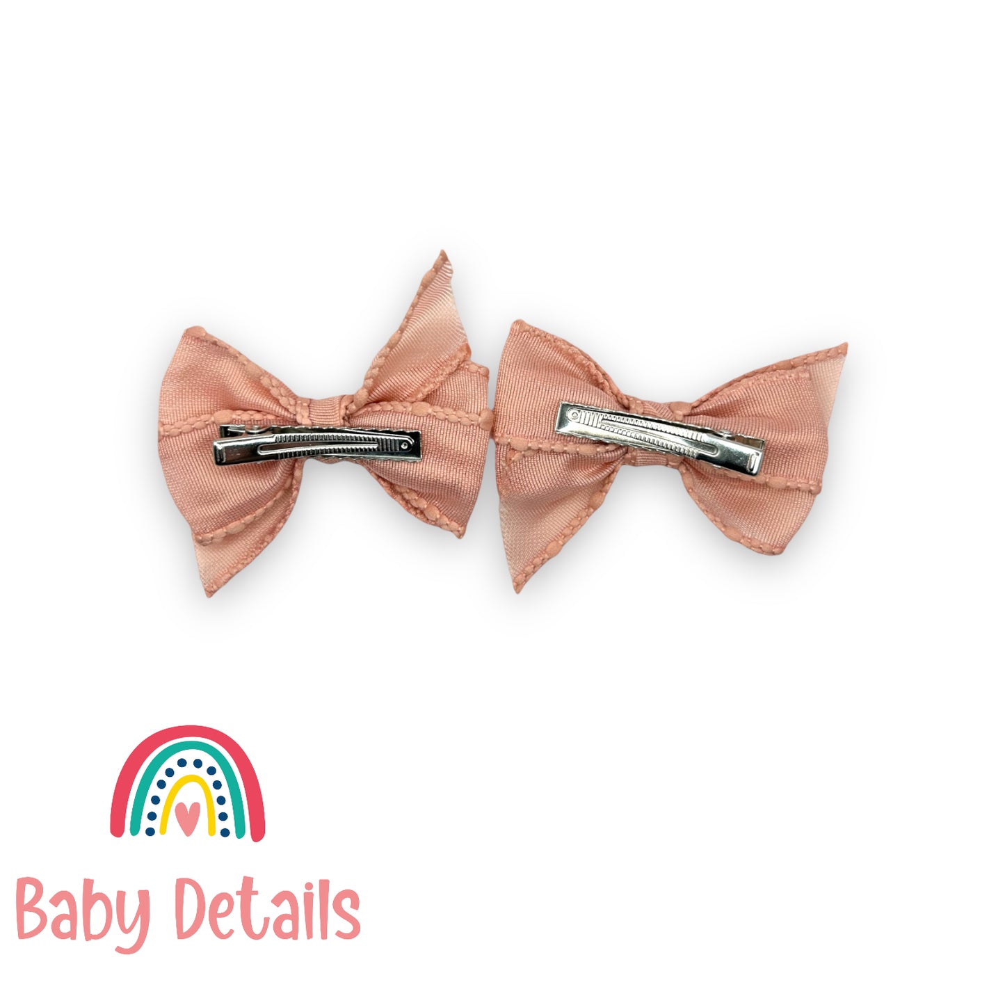Elegant Bow Hair Clips - Dirty Pink