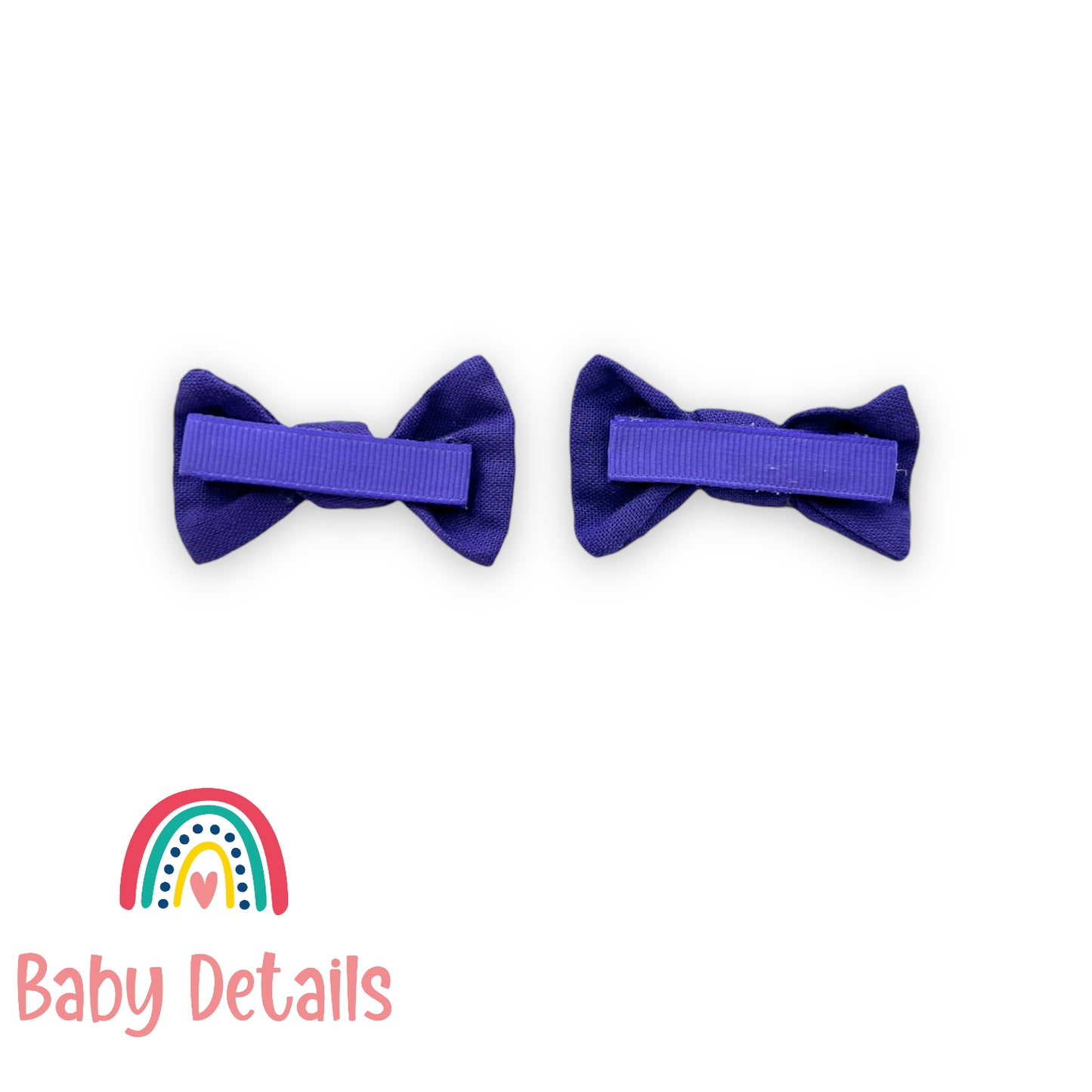 knotted Linen Hair Clips - Purple