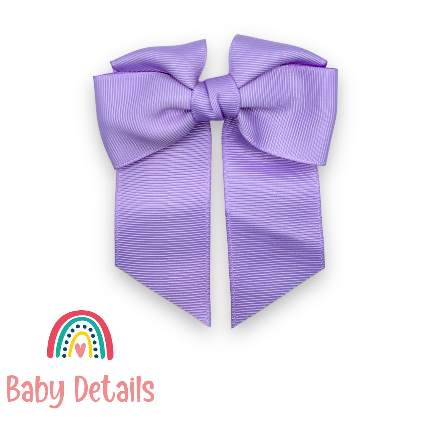 Bow with tail hair clip - Purple