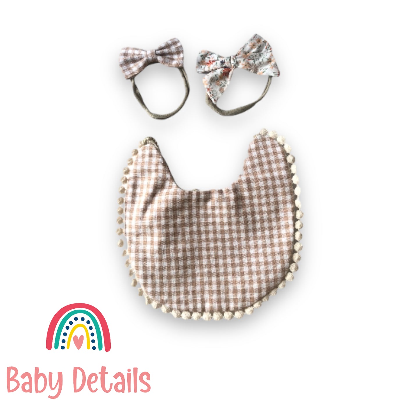 Set of double sided bib and headbands - Floral 4