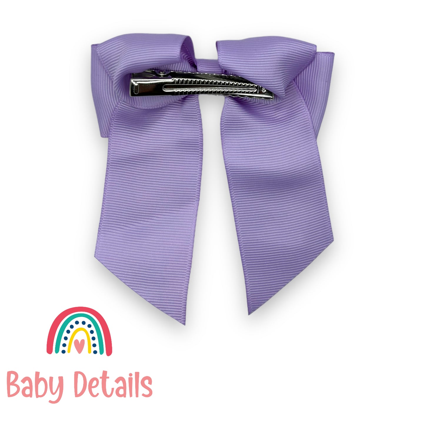 Bow with tail hair clip - Purple