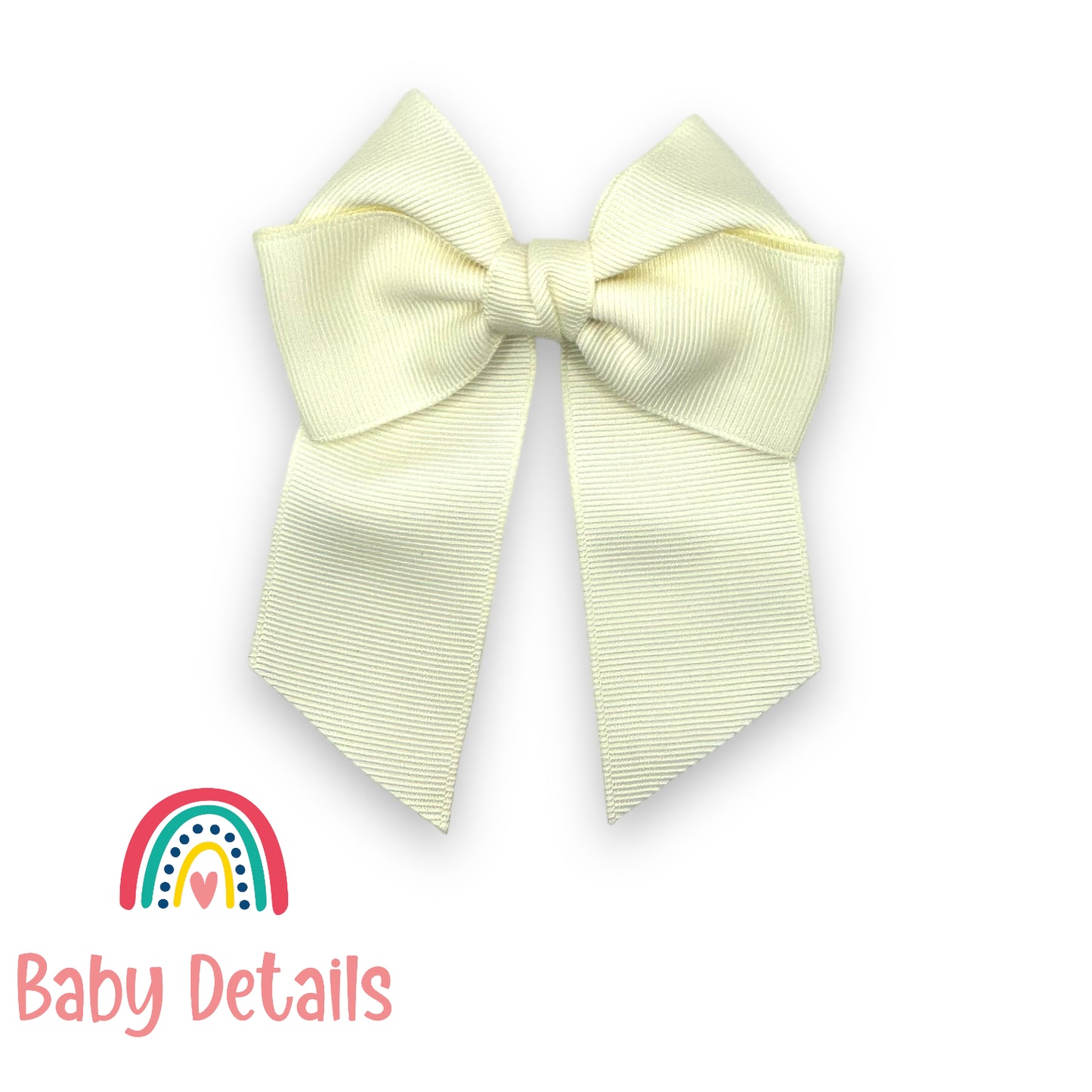 Bow with tail hair clip - Ivory