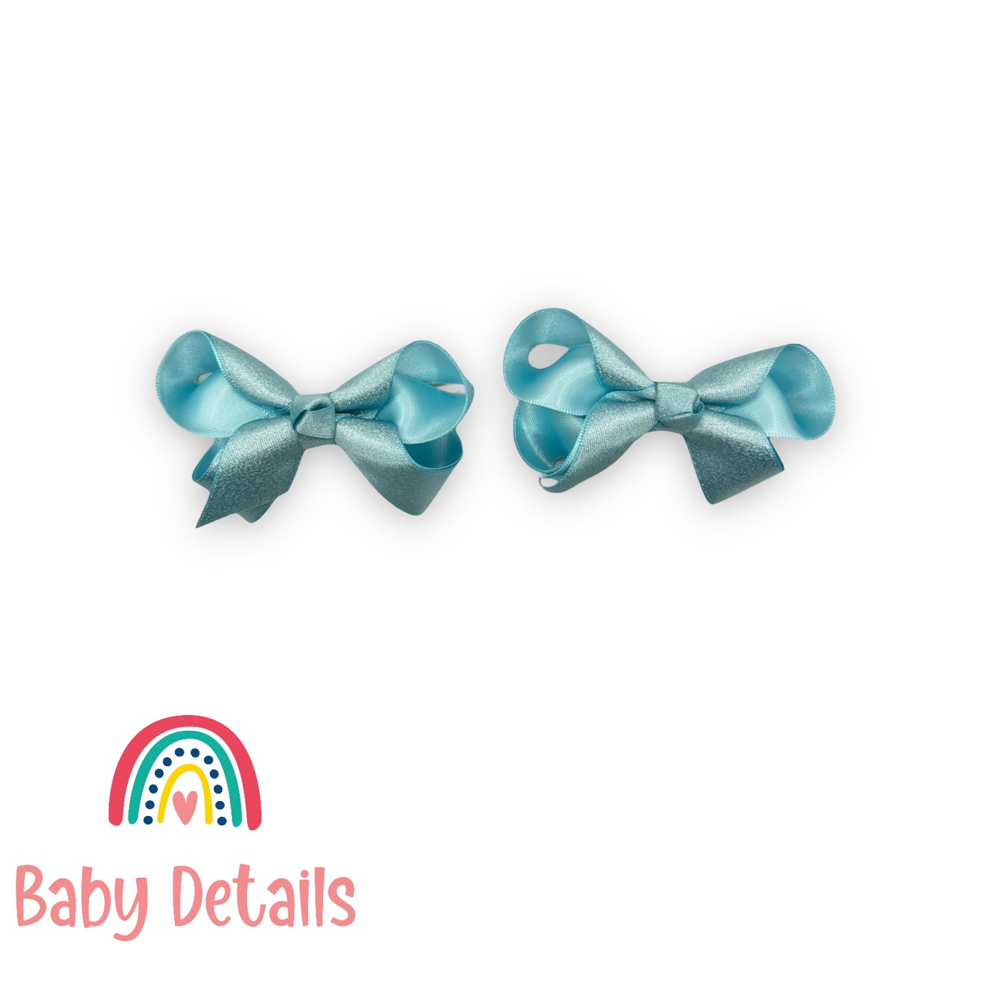 Big Bow Blue Glitter Ribbon Hair Clips