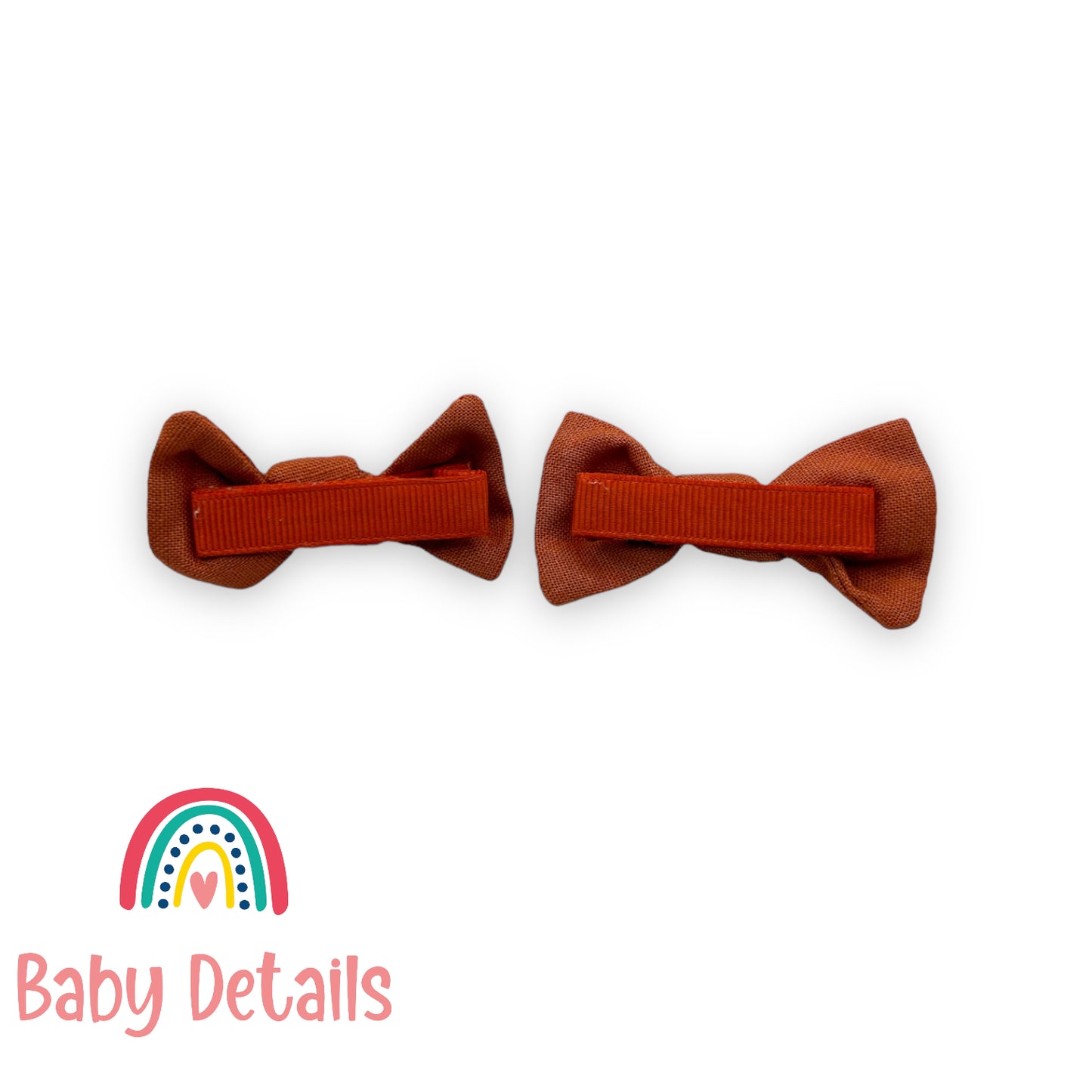 knotted Linen Hair Clips - Orange